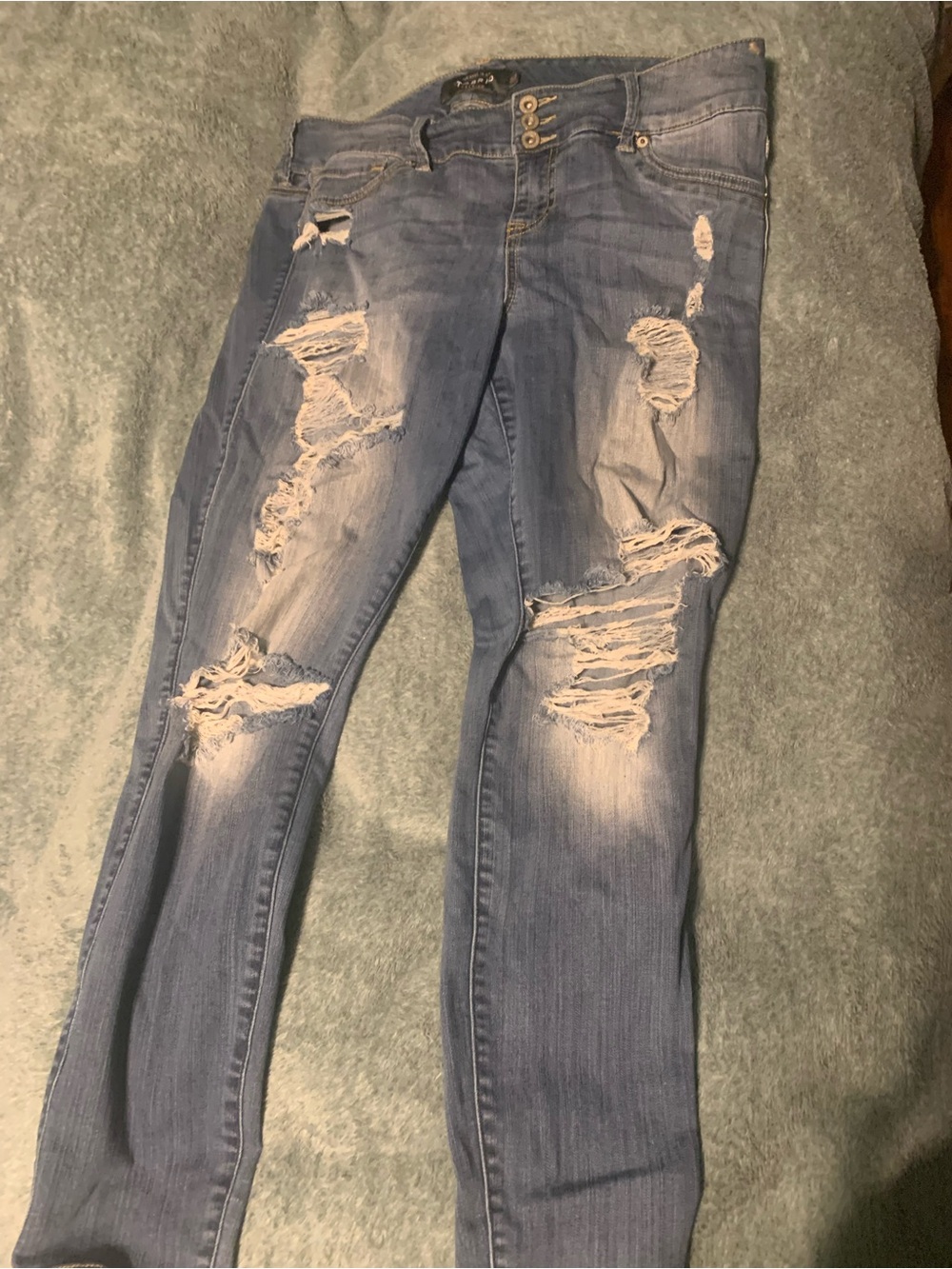 Torrid Light Blue Distressed Women’s Jeans - Casual Ripped Skinny
